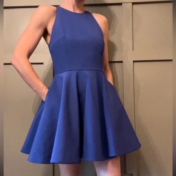 Keepsake the Label Fit & Flare Mini Dress W/ Pockets Cobalt Blue Size Small - Picture 3 of 13